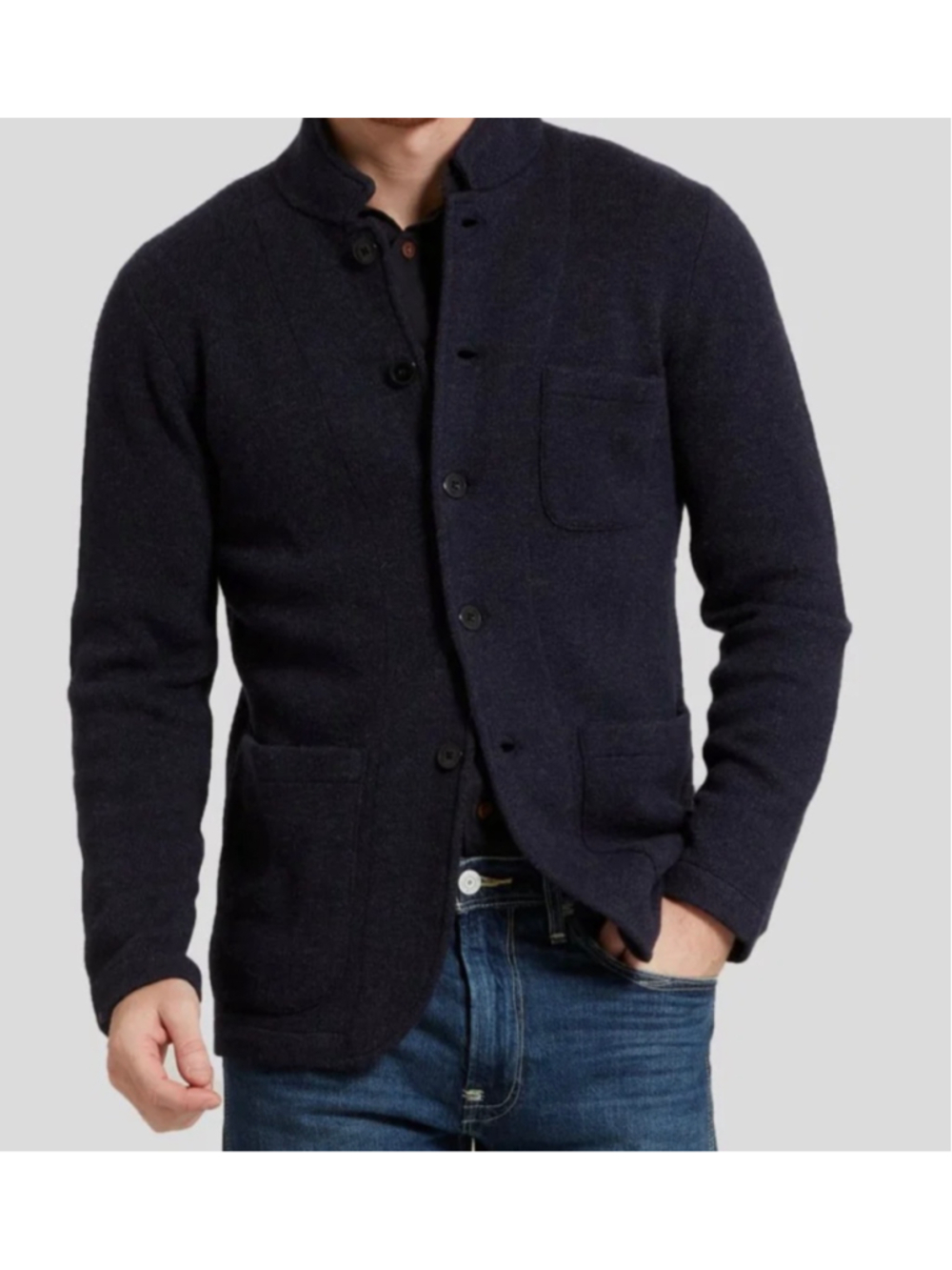 Men's Grayers Nelson Jacquard Swacket . Navy. MEDIUM. - Picture 7 of 9